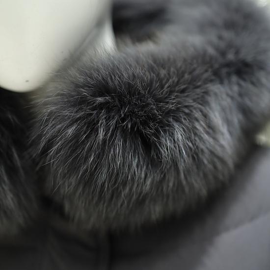 Olive De Olive Women's Foxfur Hood Belted Duvet Down Puffer Jacket YP5WH001