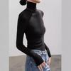 A spring, autumn and winter heap-neck knitted sweater, a new slim-fitting and thin temperament turtleneck bottoming shirt