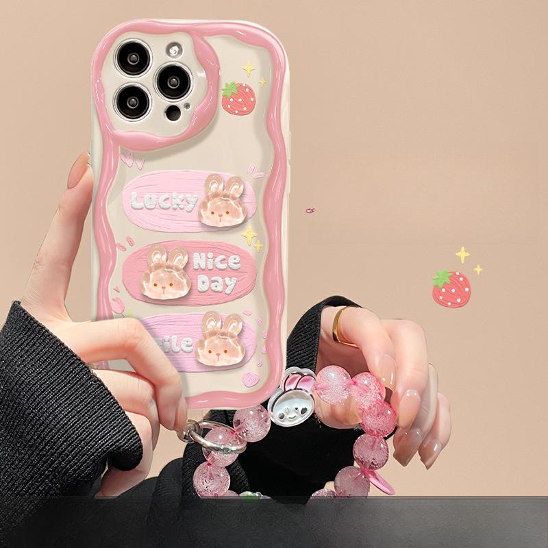 Подходит для Apple 14promax Чехол для мобильного телефона для девочек IPhone 13 Cute 11/12 Rabbit Doll Chain 7plus