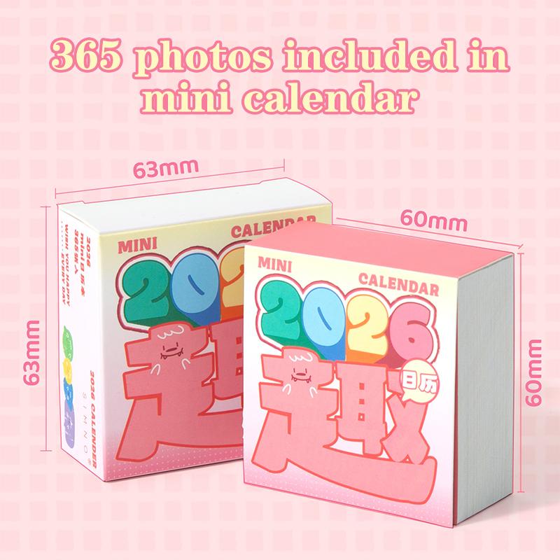 Мини-календарь 2026 Ежедневник 365 дней Отрывной календарь для офиса школы дома Настольный органайзер Блокнот Подарок для студентов