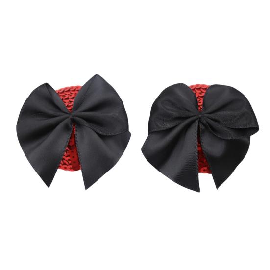 1 Pair Chest Patches Anti-exposure Bow And Sequin Decor Nipple Covers Reusable Lightweight Nipple Stickers