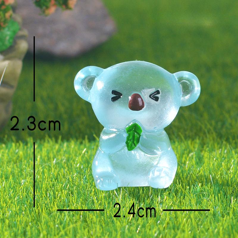 Прозрачная смола Светящаяся Мультяшная Коала Светящаяся Фигурка Животного Аксессуар для Домашнего Декора