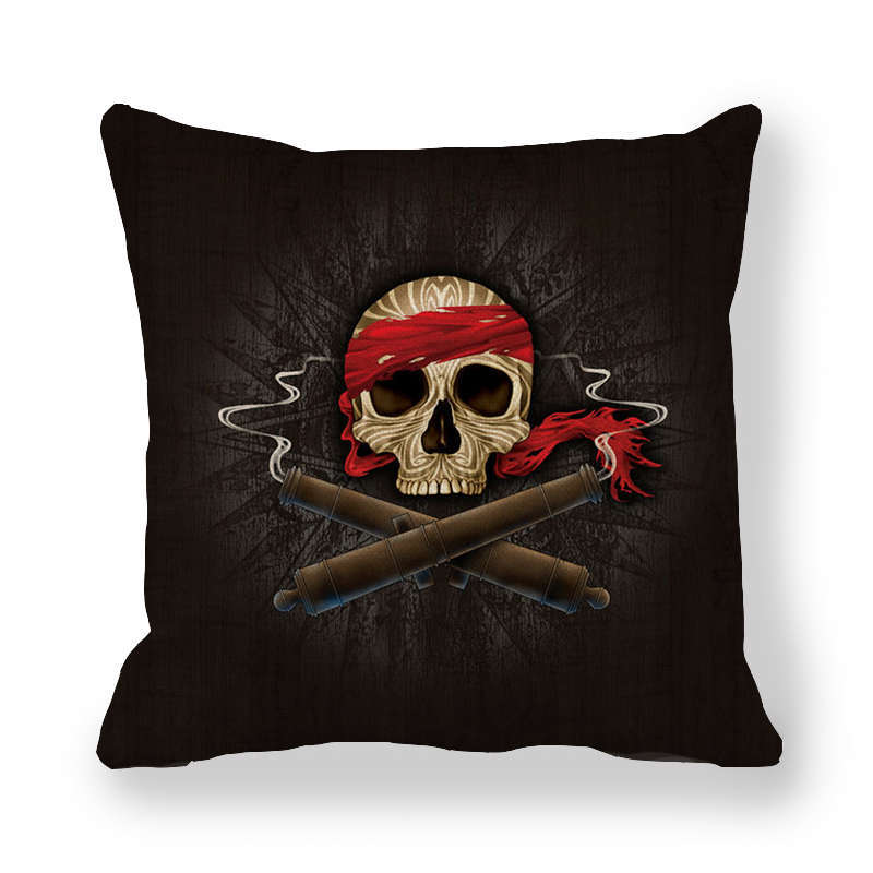Creative Skull Flower Series Digital Printing Short Plush Pillow Covers For Car Sofa Office Cushion Cover Home Goods 60X60Cm