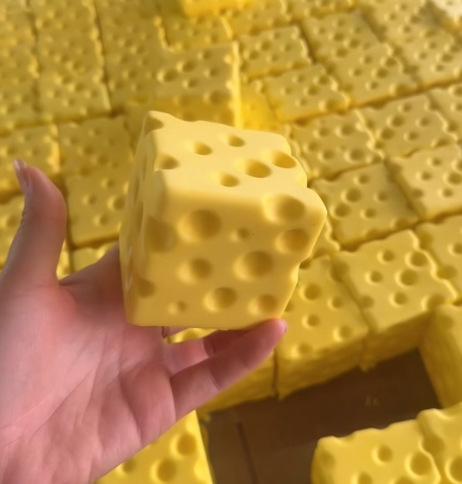 Имитация сыра Сквиши Игрушка Гигантский Креативный Медленно Поднимающийся Блок Сыра Игрушка-Снятие Стресса Игрушка
