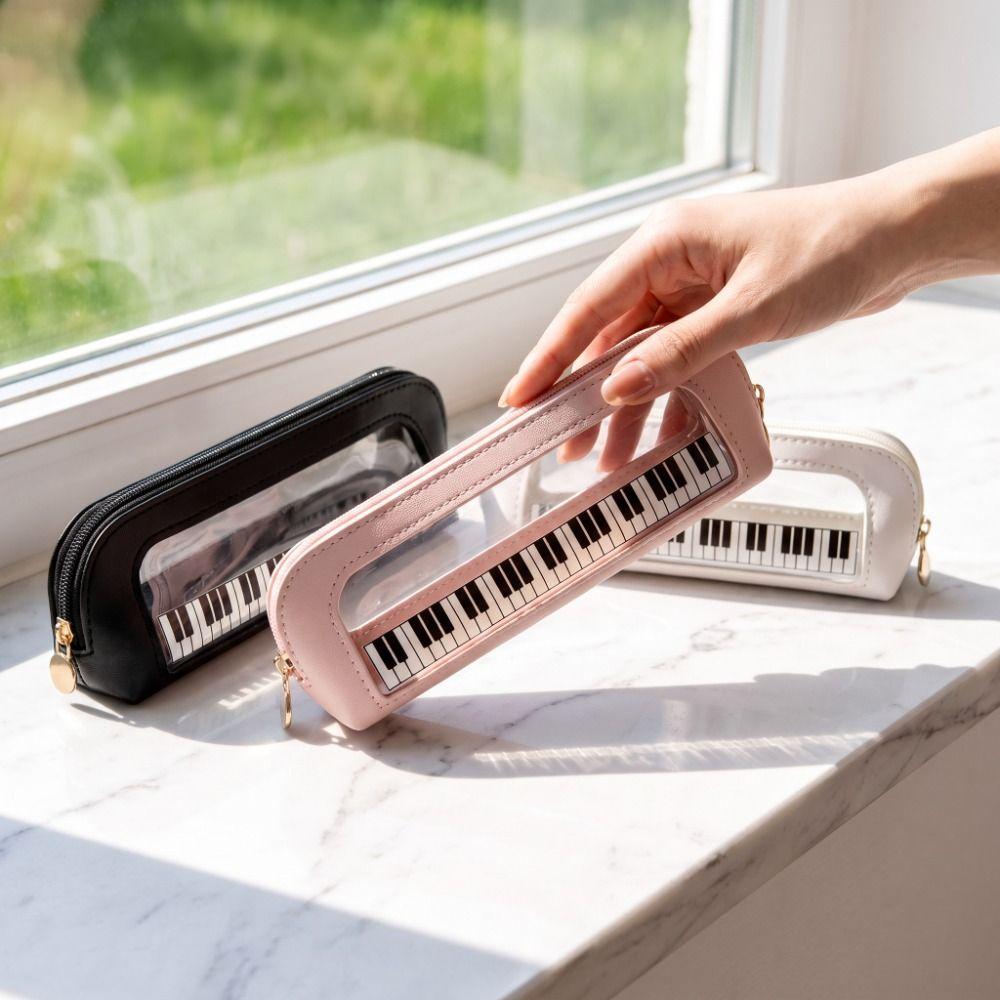 Music Theme Piano Keyboard Pencil Case Sweet Pen Organizer School Office Supplies