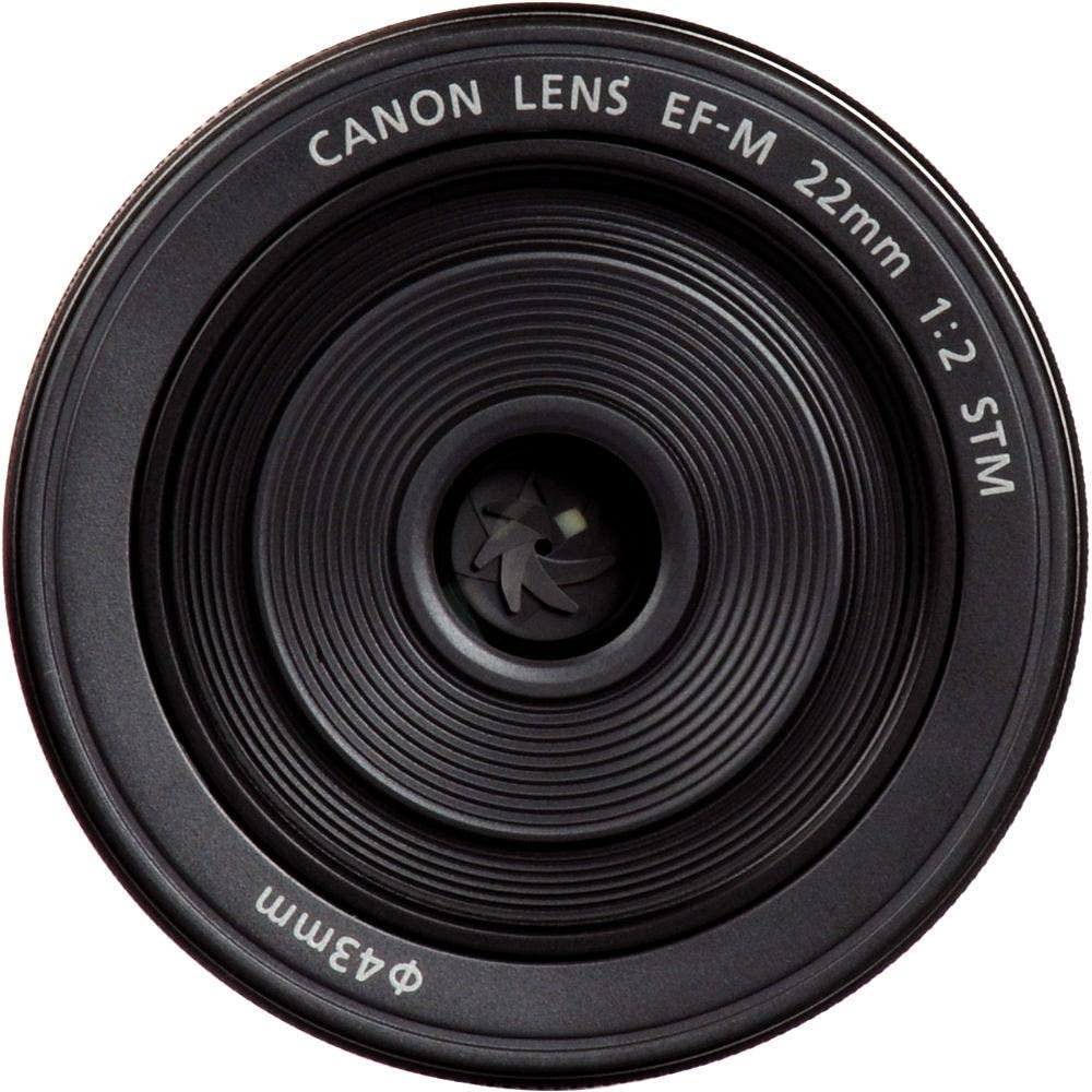 Canon F2 STM prime compatible with mirrorless EF-M22mm wide-angle lens, cameras, black.