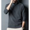 Men's Autumn and Winter Standing Collar Shake Velvet Sweatshirt Middle-aged and Youth Solid Color Half-High Neck Temperament Sweater