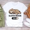 Tee Top Fashion Tshirt Clothing Casual Sloth Funny Lazy Animal Short Sleeve Women Print Summer Lady Female Graphic T-shirt