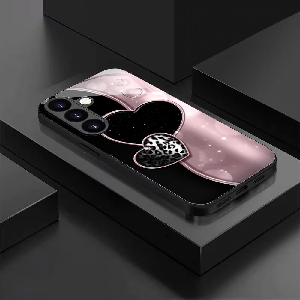 Чехол для телефона из закаленного стекла с дизайном, подходит для Samsung Galaxy S26 S25 S24 S23 S22 S20 FE/Ultra/Plus, противоударная задняя крышка