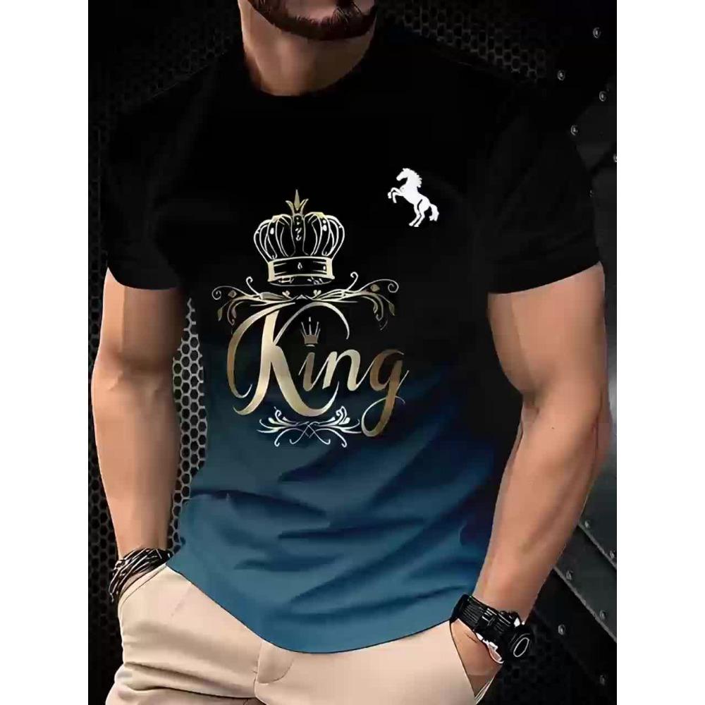 Мужская полосатая футболка с 3D цифровой печатью, дышащая, с коротким рукавом, круглым вырезом, повседневная спортивная одежда, повседневный деловой топ