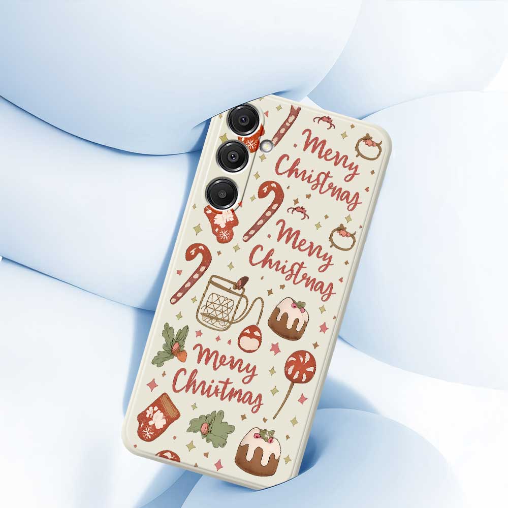 For Samsung Galaxy A16 5G/4G Case Merry Christmas Pattern Printing Straight Edge TPU Phone Back Cover