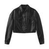 Women’s Jackets Faux Leather Long Sleeves Single Breasted Crop Top Punk  Jacket Short Motorcycle Coat Fashion Out Wear