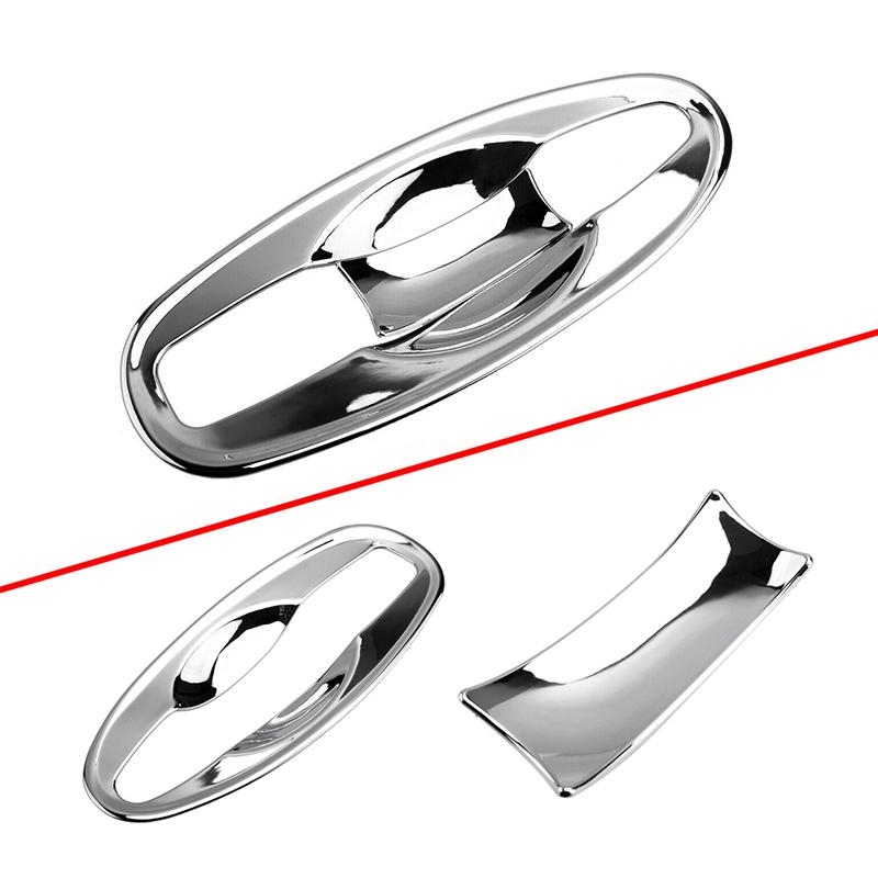 For Nissan Rogue X-Trail T32 2014- 4Pcs Silver ABS Door Handle Bowl Cover Bezel Frame Decoration Exterior Car Accessories