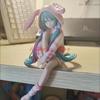 15CM Anime HATSUNE MIKU Figure Noodle Stopper Figure Rabbit Ear Pajamas Model Toy Doll Aciton Figure Collection Gift PVC