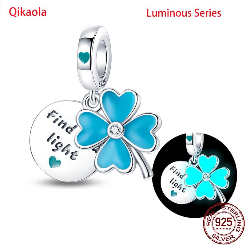 Original 100% sS925 Sterling Silver Luminous Octopus Ocean Series Charms Fit Bracelet DIY Beads Ms Jewelry Gift New In