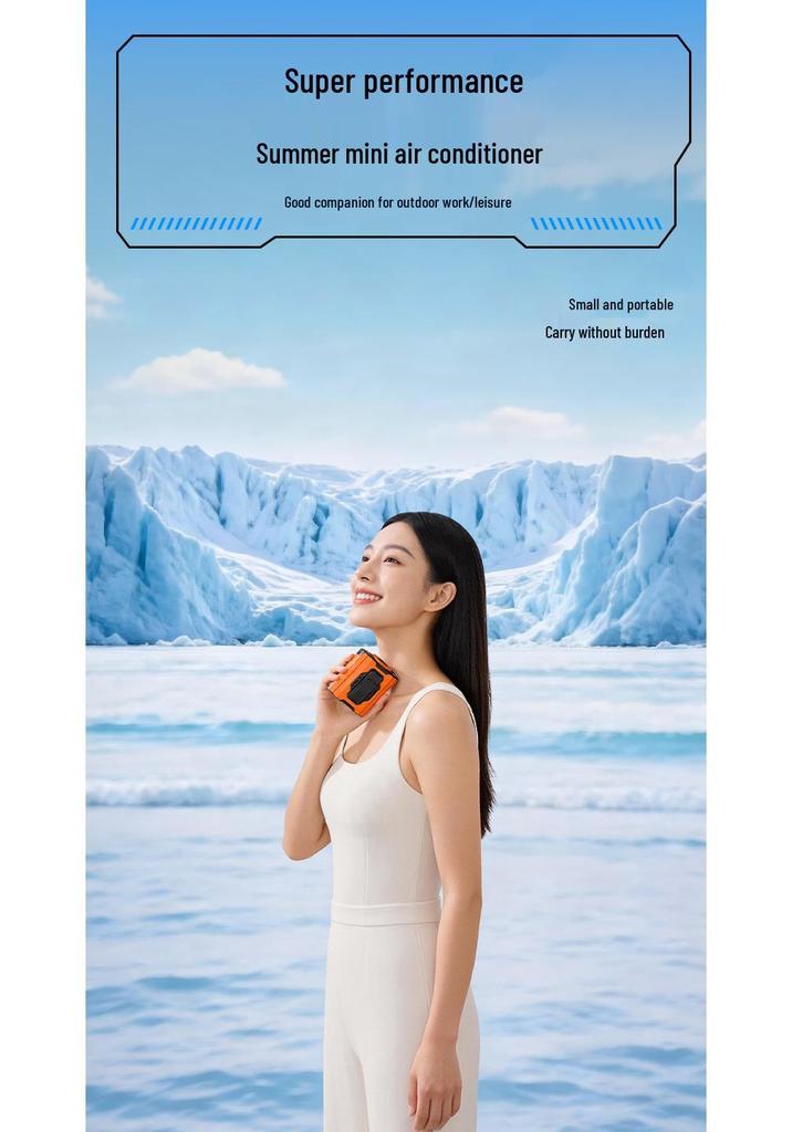 Portable Outdoor Waist Fan with Cooling Ice Pack and Long-Lasting Battery