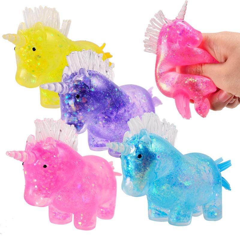Unicorn Squishy Squeeze Toys Stress Balls For Kids Christmas Stocking Stuffers Birthday Valentines Day Prizes Party Favor Gifts