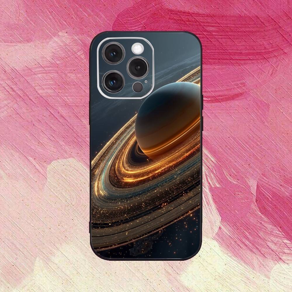 Планеты Вселенной Чехол для телефона Для iPhone17,16,15,14,13,12,11 Plus,Pro Max Мягкий черный чехол