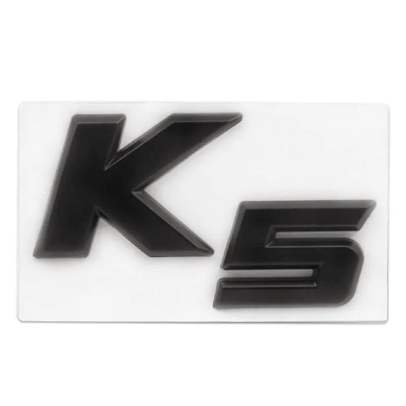 HRHT5 3D Metal Chrome Black K2 K3 K4 K5 KX7 Letters Logo Rear Boot Trunk Emblem Badge Sticker For Kia Car Styling Accessories