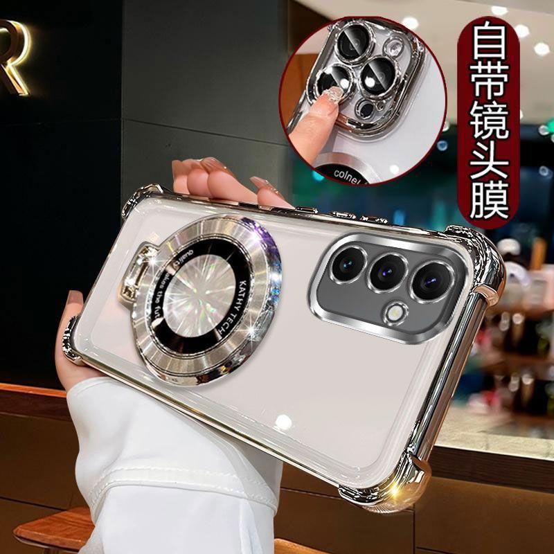 Противоударный чехол с блестящим покрытием и магнитным держателем для Samsung Galaxy A05 A05S A04 A04E A03S A02S A03 A02 A51 A71 A21S A31