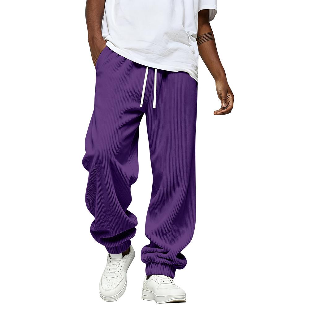 Мужские однотонные свободные спортивные штаны Мужские повседневные модные спортивные штаны