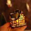 Garden Miniatures Figurine Mini Resin Craft Ornament LED Light Christmas Decoration Village House