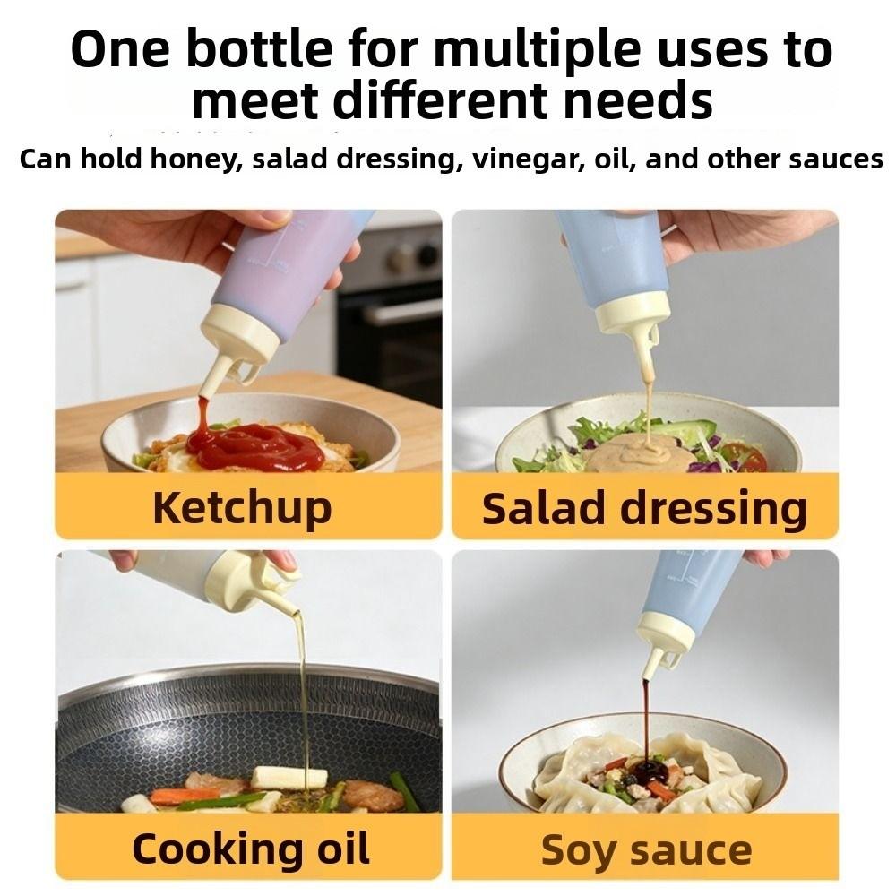 Transparent Condiment Squeeze Bottle Leakproof Design Silicone Split Bottle Salad Dressing