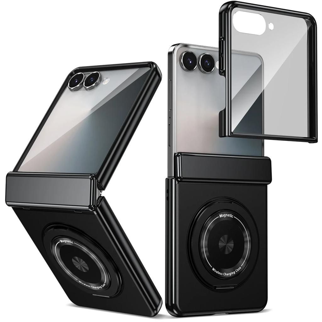 Вращающийся на 360 градусов магнитный держатель-кольцо чехол для телефона для Samsung Galaxy Z Flip 7 FE 6 5 4 3 беспроводная зарядка защита шарнира крышка для защиты экрана