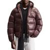 Men's Casual Solid-color Long-sleeved Hooded Cotton-padded Jacket, Men's Thickened Warm Loose Pocket Bread Jacket Coat