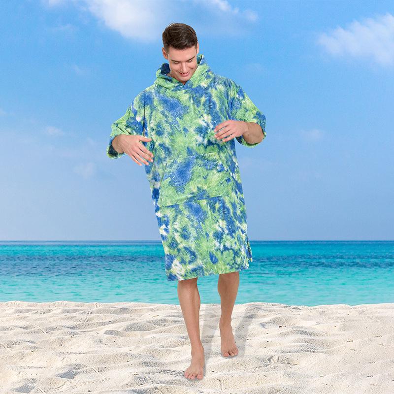 Быстросохнущее худи-полотенце и халат тай-дай для серфинга, плавания и пляжа