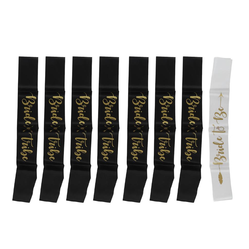 8 шт. Пояс для невесты и подружек невесты, золотые буквы, гипоаллергенный материал, свадебный набор поясов «Невеста», черный