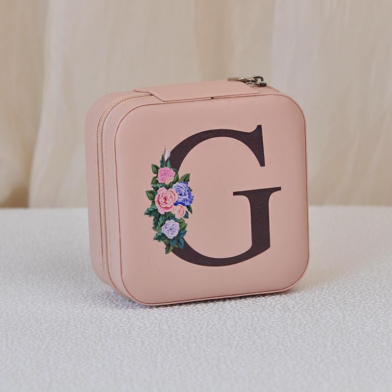 1PC Jewelry Boxes for Wedding Party Black Alphabet Personalized Pink Gift Box Jewellery Holder Jewelry Organizer Case