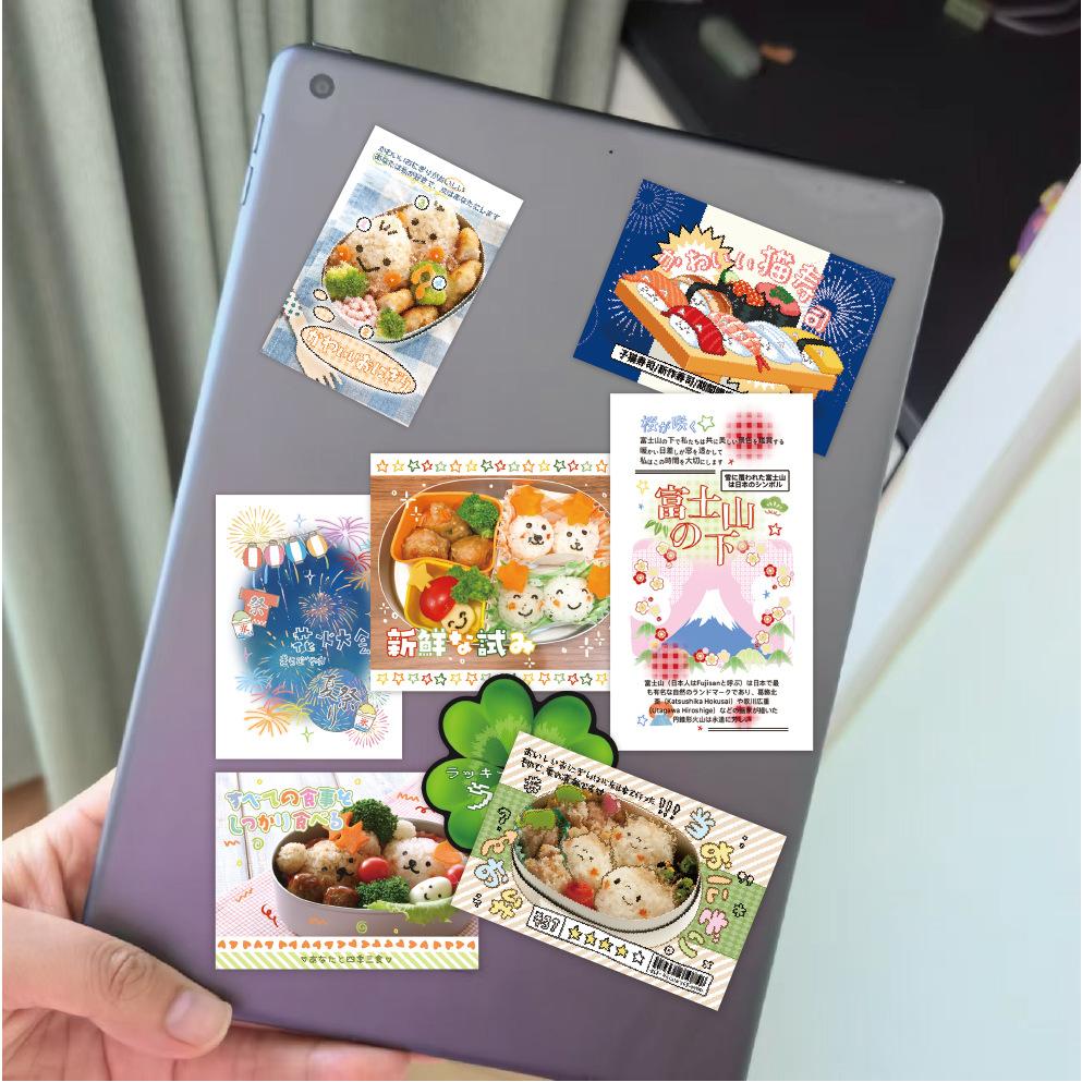30/40Pcs Retro Japanese Food Stickers DIY Handbook Scrapbooking Luggage Laptop Decor Stickers Stationery Kawaii