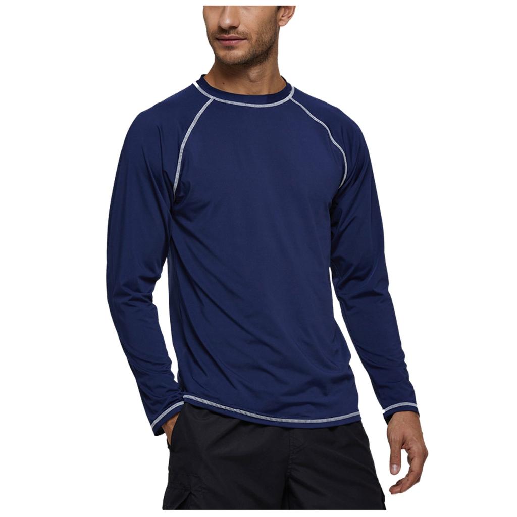Men's Long-Sleeved Loose Sun Clothing Upf 50+ Beach Sun Quick-Drying Clothing Men's Surfing Clothing Men's Swimwear
