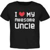 Я Люблю Своего Потрясающего Дядю 8-битная Пиксельная Черная Футболка для Малыша