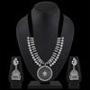 Shining Diva Fashion Latest Oxidised Silver Tribal Cotton Thread Antique Necklace Jewellery Set for Women