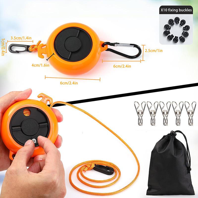 Laundry Drying Rope For Hotel Trip Portable Travel Clothesline Cord Adjustable 33ft Camping Clothes Line