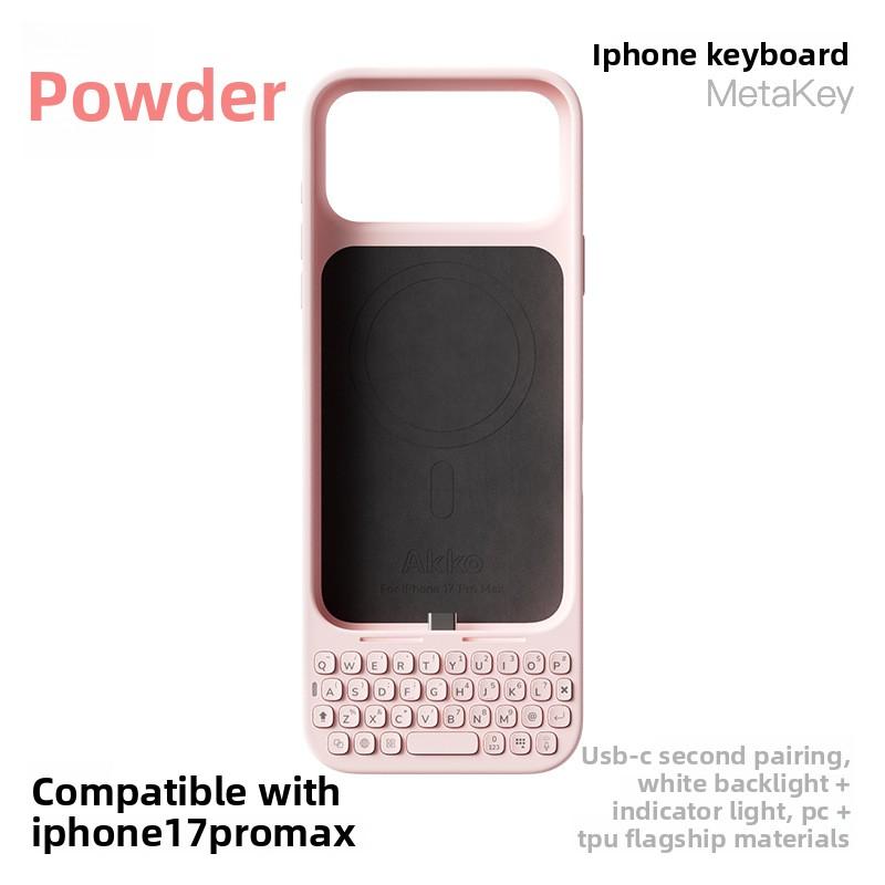 Универсальный чехол-клавиатура MetaKey с ночным светом для iPhone 17 Pro Max, с защитной крышкой для магнитной зарядки Magsafe