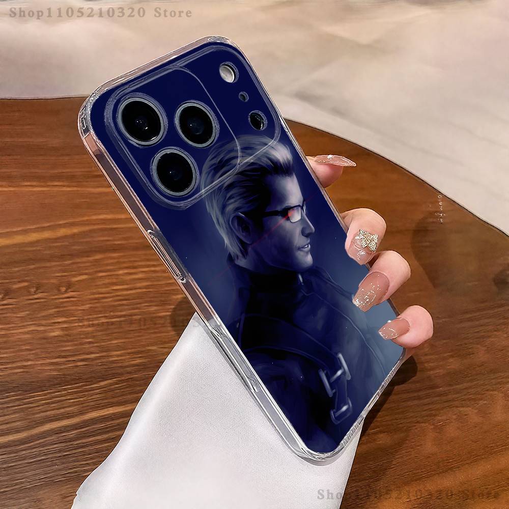 A-Альберт Вескер Чехол для телефона для iPhone 17,16,15,14,13,12,11 Pro,Max,Plus,X,XS,XR,SE4,E Mini Прозрачный Мягкий Чехол