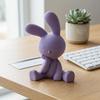 Милый кролик, думающий, 3D-печатное украшение с нескользящей основой, матовое покрытие, забавные фигурки кроликов для автомобильных аксессуаров, украшение для дома, офиса, рабочего стола