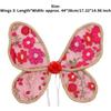 1Pc Adults Children Kids Exquisite Butterfly Flower Embroidered Elastic Strap Wings and Fairy Stick Costume Accessory Props for Themed Party Wedding