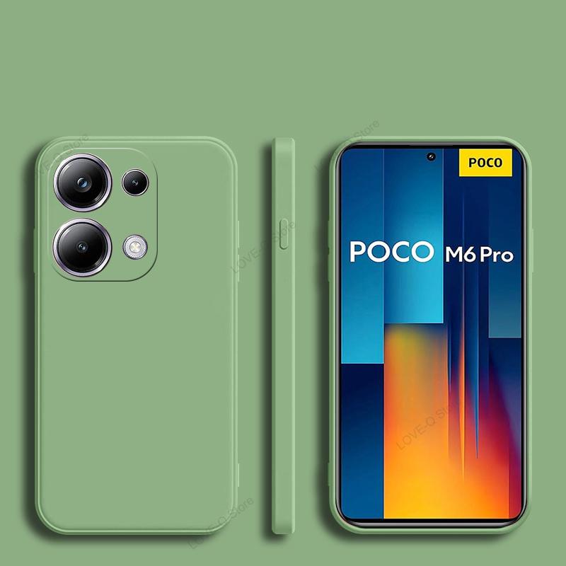 Для Poco M6 M6Pro PocoM6 Pro Чехол Роскошный жидкий силиконовый чехол для Xiaomi Poco M6 M 6 M6Pro PocoM6 Pro 4G Мягкие чехлы для телефонов