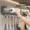 Jiadu Kitchen Hooks, Paper Towel Holder, Spoon And Spatula Rack, Wall-Mounted without Drilling, Storage Shelf, Hanging Organizer, Hook Rack