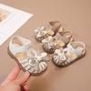 Toddler Girls Sandals Princess Versatile for Kids Beach Shoes Big Bows T-strap 2025 Summer New Baby Walking Shoes Size 15-25