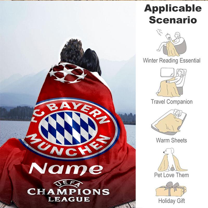 Custom Name Bayern Crest Blanket Lightweight Ideal Bedding Blanket Perfect for Travel, Camping, Living Rooms, Sofas, Christmas gift