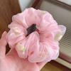French Style Double Layer Hair Rope Large Intestine High Elastic Hair Bands Mesh Rose Blossom Ponytail Headband for Women