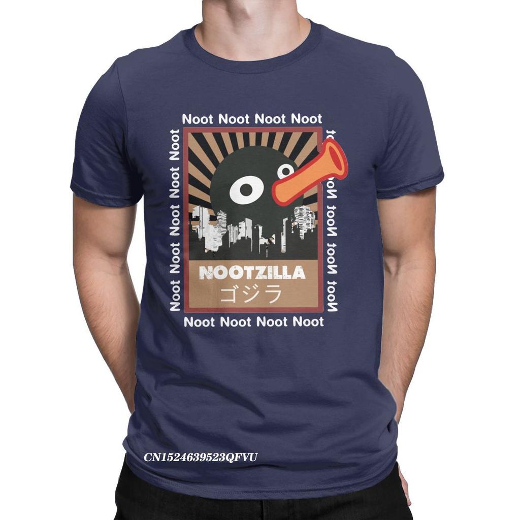Мужская женская футболка Noot Noot Pingu Sarcastic Noot Meme Nootzilla Vintage Pure Cotton Tee Pengu Футболка Одежда Большой размер