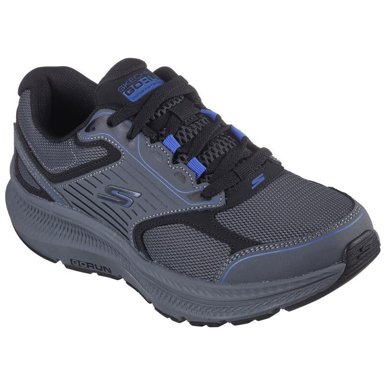 Skechers Go Run Consistent 2.0 Мужские Серо-синие Низкие Беговые Кроссовки Сетчатые Кожаные Прочные 220866-CCBL