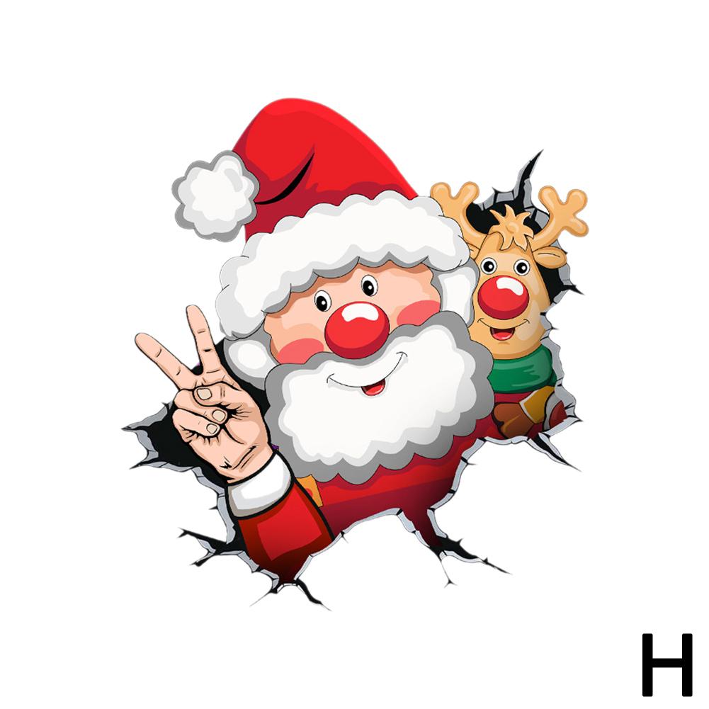 Рождественские наклейки на автомобиль Санта-Клауса и снеговика, водонепроницаемые виниловые наклейки на заднее лобовое стекло автомобиля, украшения для окон и кузова