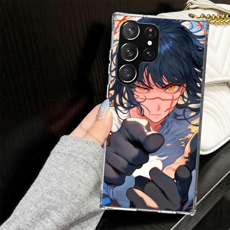 C-Chainsaw Mans Yoru War Devil Case for Samsung Galaxy S25 S24 S23 S22 Ultra Soft Phone Cover S25 Edge S21 Plus S20 FE S10 + Bla